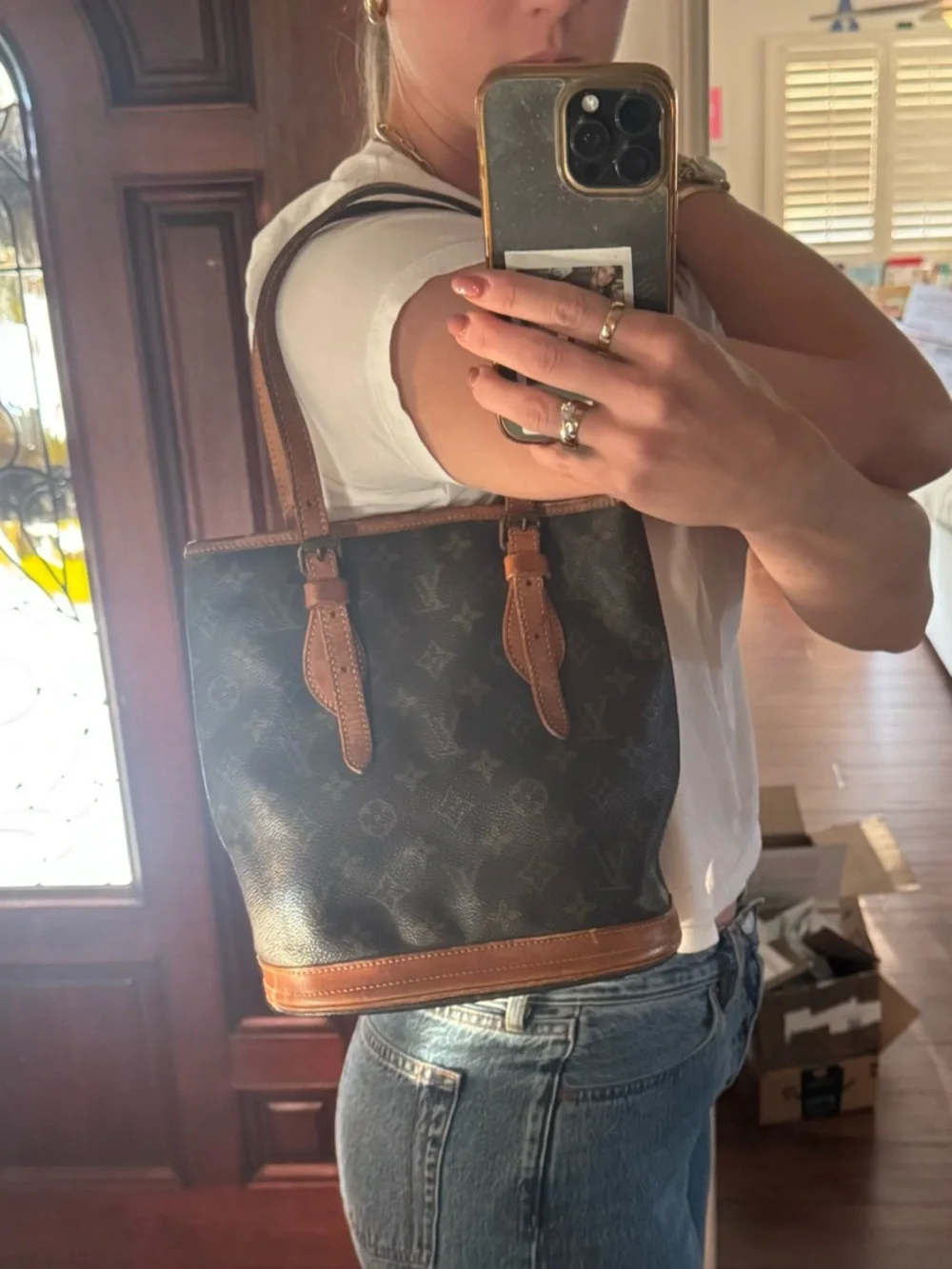 Vintage Louis Vuitton Monogram petit bucket 23 - Picture 4 of 7